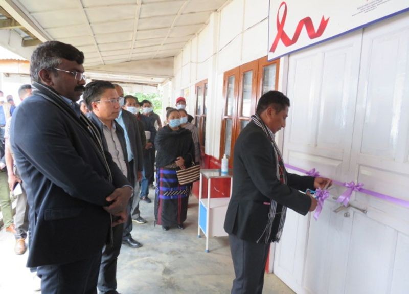 Advisor H Haiying inaugurating the ART Centre at Community Health Centre, Noklak on March 16. (DIPR Photo)